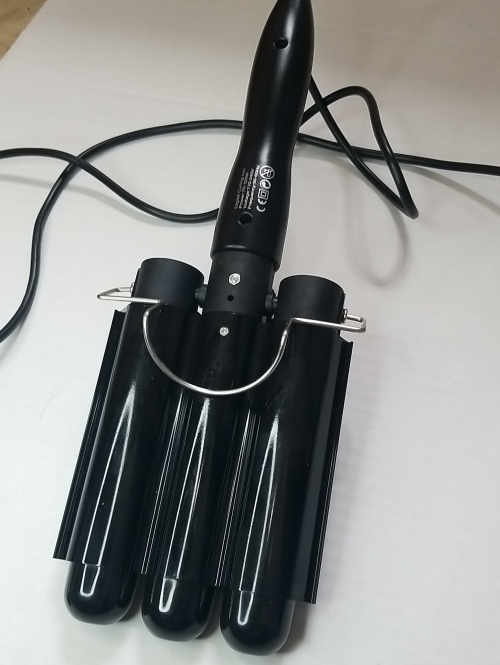 Black Triple Barrel Hair Waver Curling Iron - Unbranded